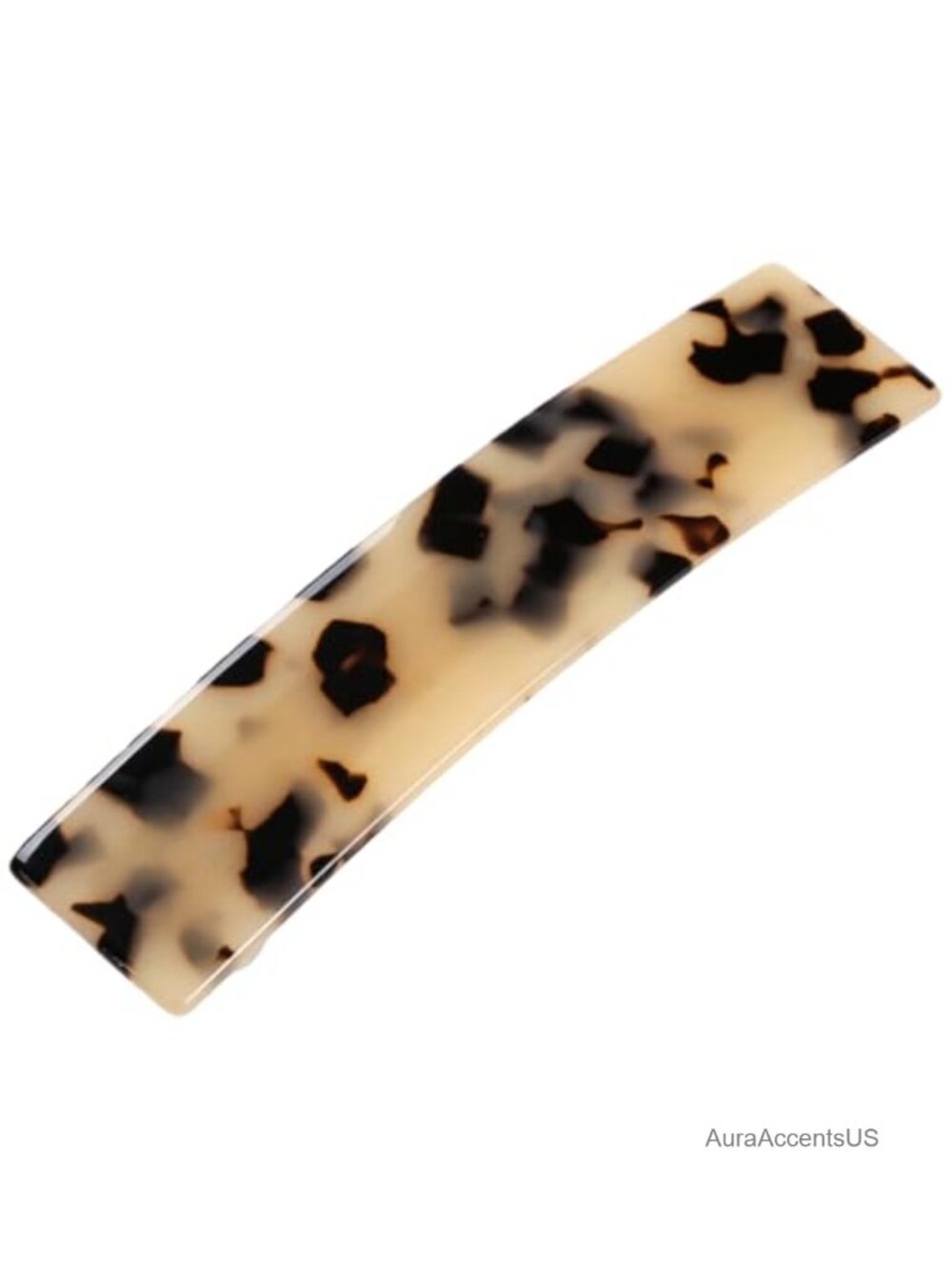 Acetate Tortoise Shell Rectangle Hair Clip, French Style Barrette for Women